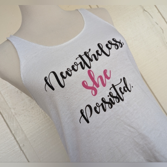 💙 Alternative Women's Meegs Racer Tank ~*~ Nevertheless She Persisted - Picture 1 of 15